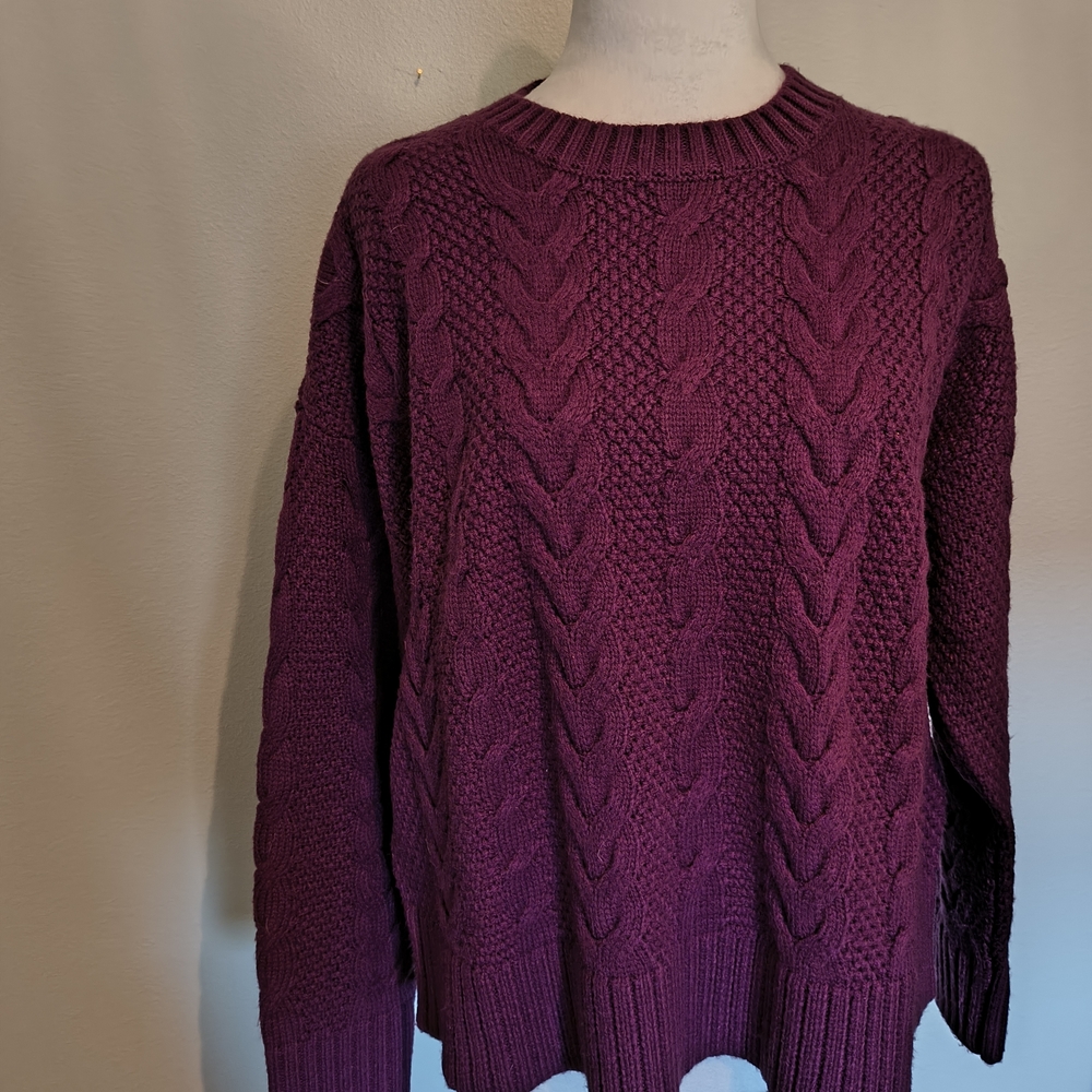 Torrid Plum Cable Knit Sweater